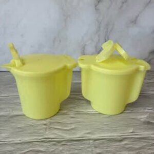 Vintage Tupperware Sugar Bowl and Creamer with Flip Top Lids